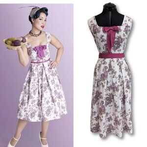 Bettie page Tatyana floral pinup girl dress retro RETAIL 250